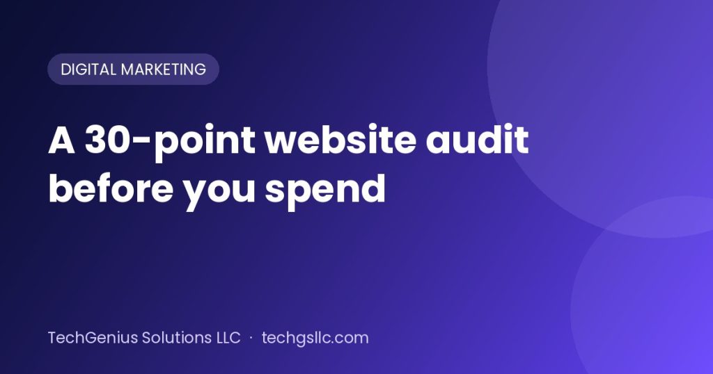A 30-point website audit checklist